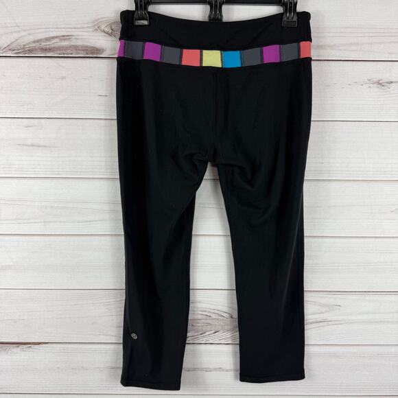 Lululemon color block waist band leggings size 8 - Picture 2 of 6